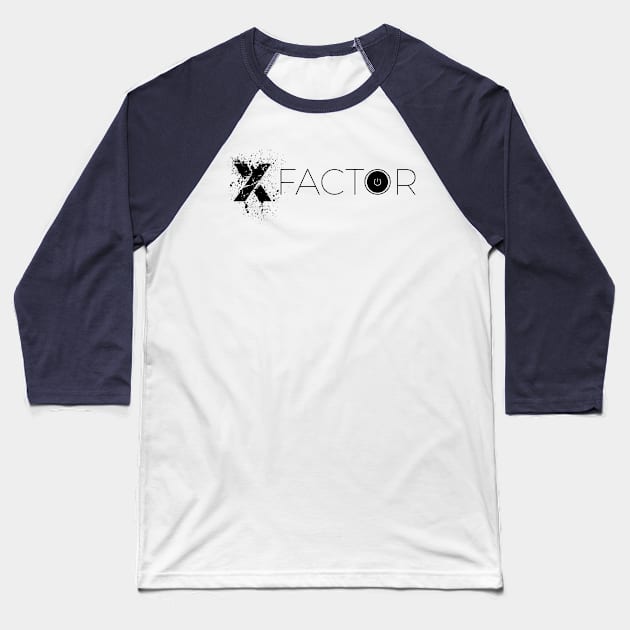 X-Factor EDU Logo Black Baseball T-Shirt by X-Factor EDU